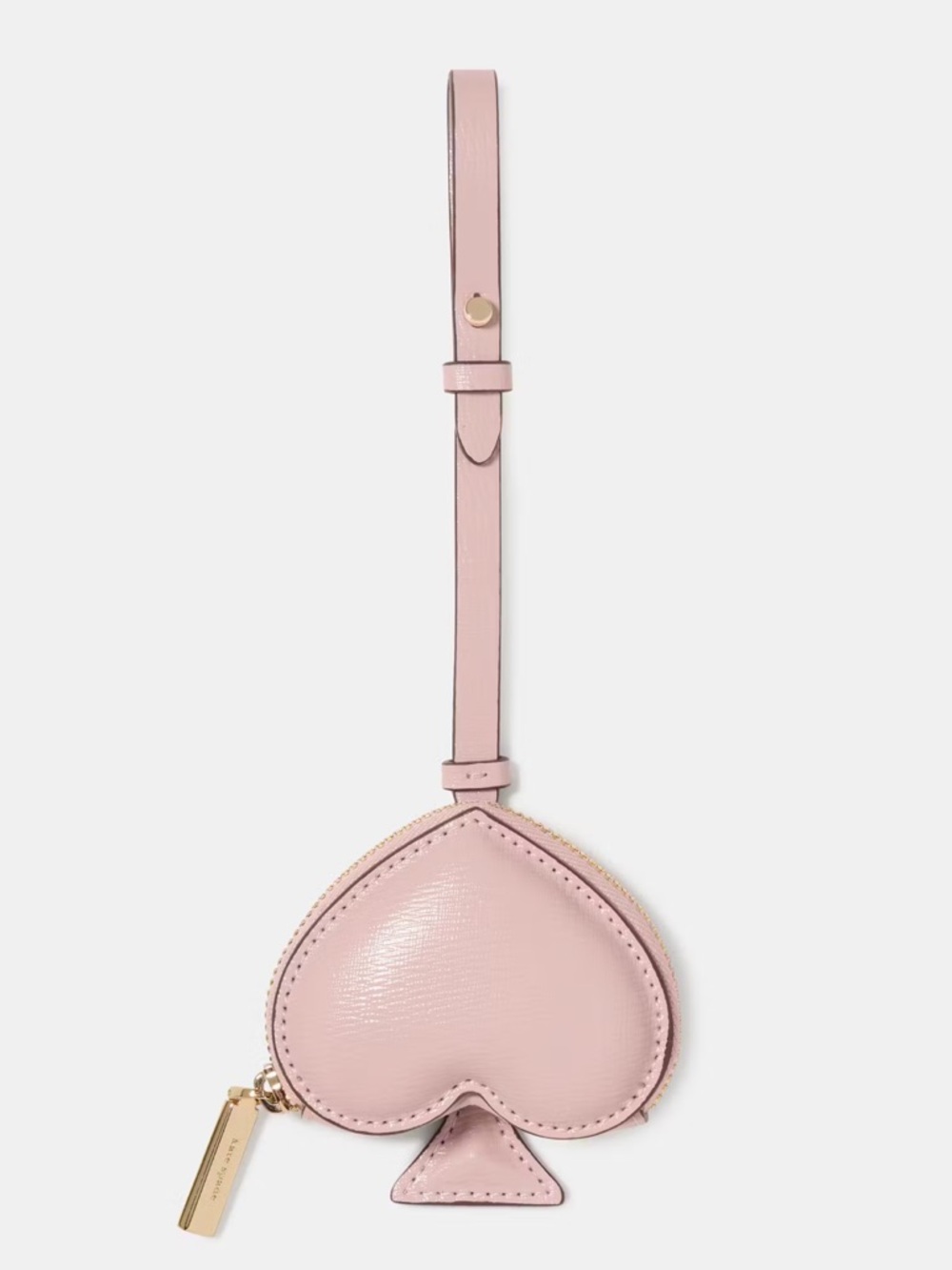 kate spade Pale Pink Heart-Shaped Luggage Tag with Gold Accent